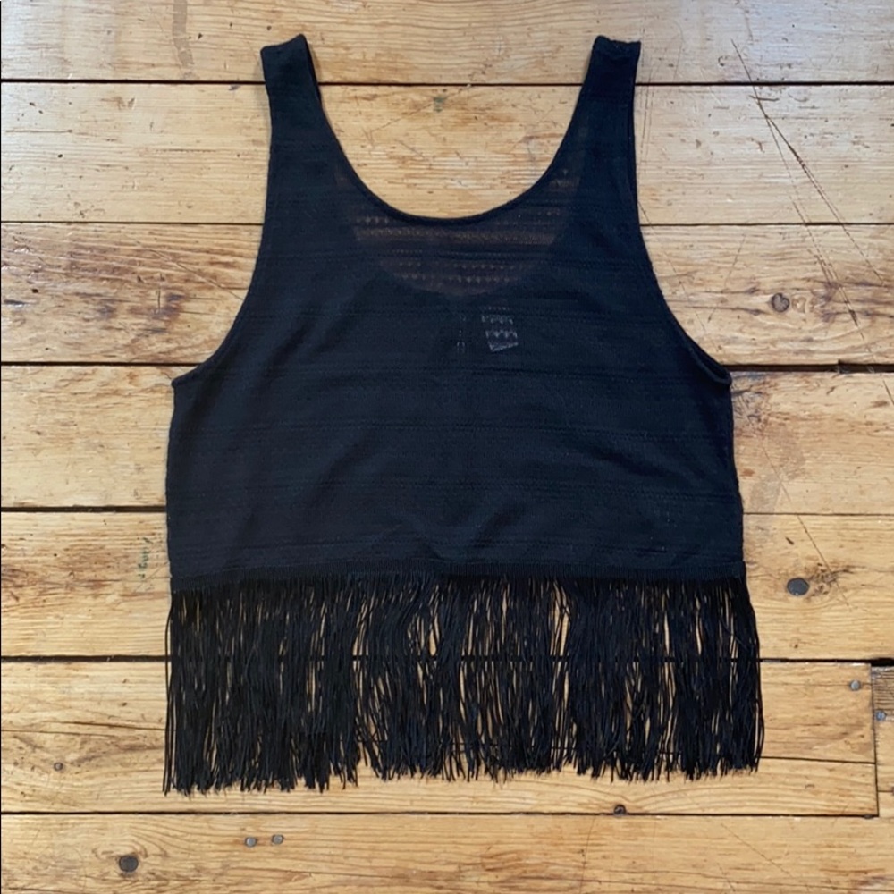 Crochet fringe crop top